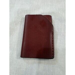 Ezra Arthur Leather Card Sleeve Wallet No. 2 Wallet Red/Burgandy